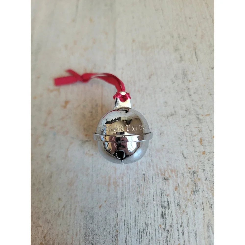 Hallmark polar Express Santa's sleigh bell ornament Xmas Unique Home metal
